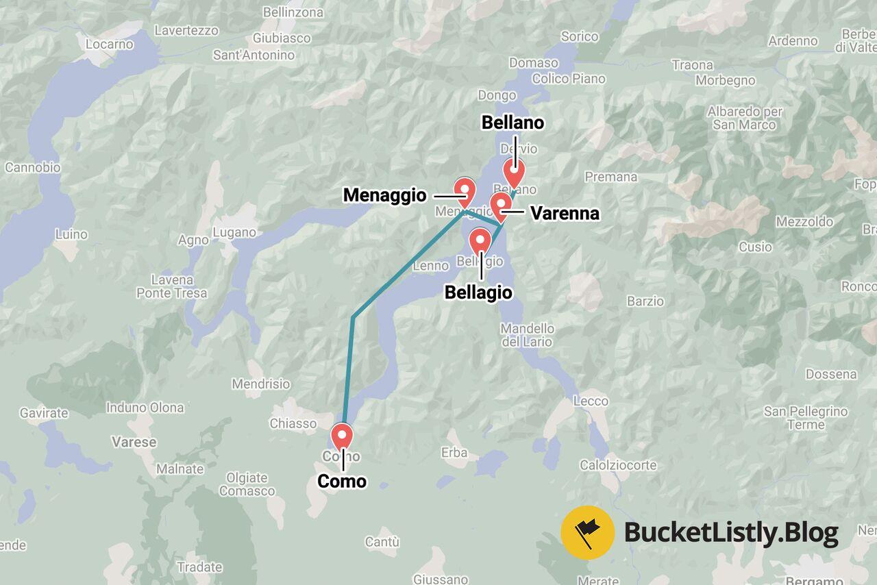 3-day itinerary in Como traveling by ferry – must-see spots